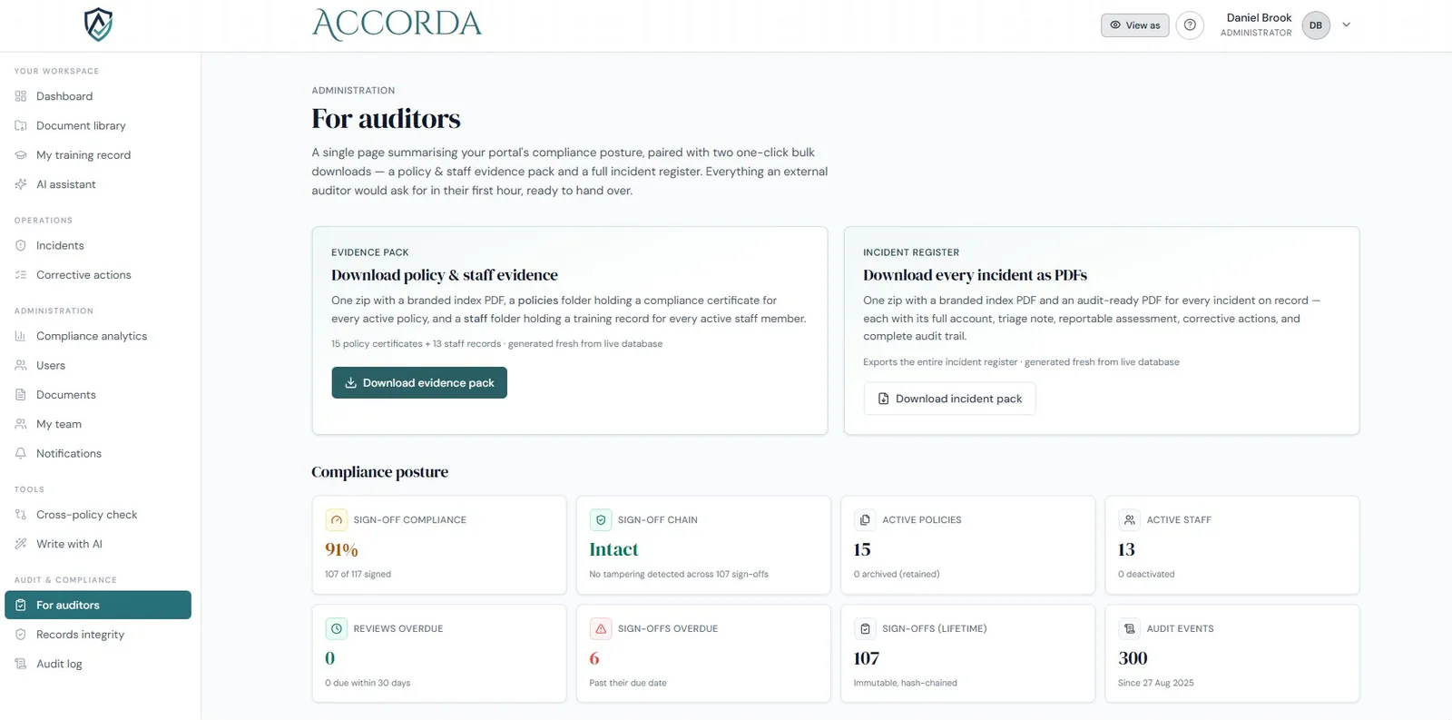 One page, two downloads, audit done